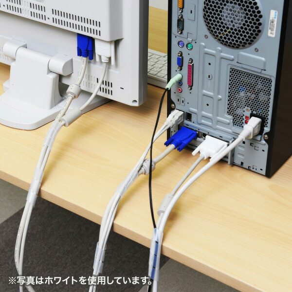 サンワサプライ  ケーブルタイ（スパイラル・ブラック）2m巻き・内寸直径12mm CA-SP12BKN CA-SP12BKN