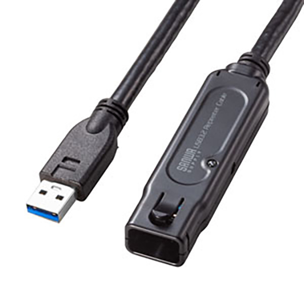 サンワサプライ USB3.2アクティブリピーターケーブル10m（抜け止めロック機構付き） KB-USB-RLK310