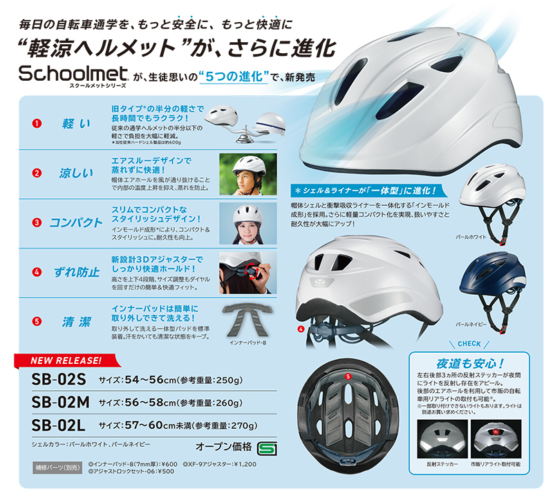 OGK KABUTO(オージーケーカブト):通学用自転車ヘルメット S ネイビー 