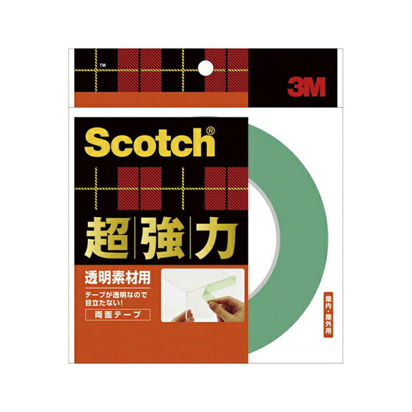 3M（スリーエム） スコッチ 超強力両面テープ 透明素材用 12mm×4m STD-12 | 