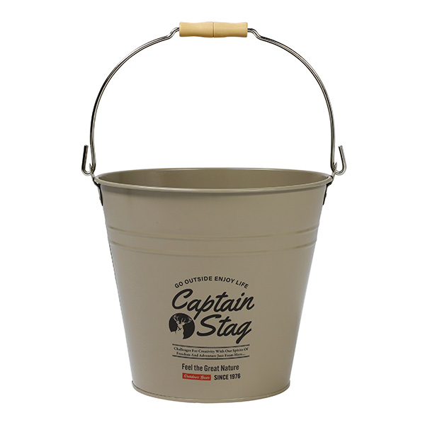 CAPTAIN STAG（キャプテンスタッグ）:CS スチールバケツ10L(カーキ) UM-1621 アウトドア キャンプ ピクニック 丈夫 バケツ