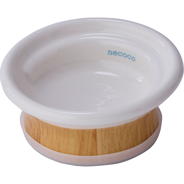 猫用食器 necoco 食べやすい木目調食器 ウェットフード向き W27661 犬猫用品 食器 食器