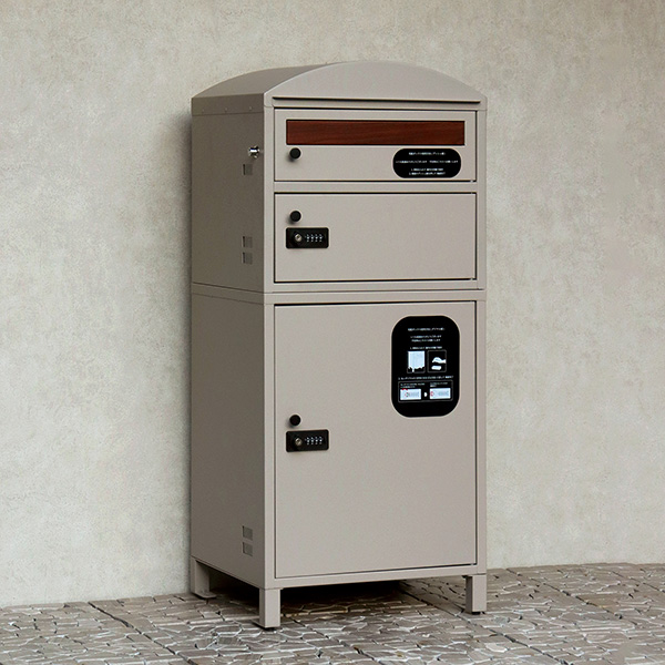 宅配ボックス付ポスト Primo(プリモ) 宅配2段タイプ ライトベージュ PBX-121(メーカー直送品)(地域制限有) MOJYU モジュ