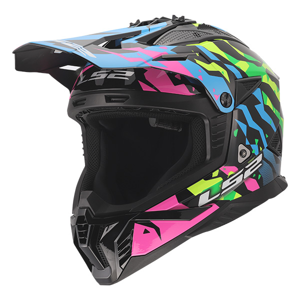 LS2 HELMETS:ジャパンフィットモデル FAST2 BLUE PINK GREEN S 4562343605763