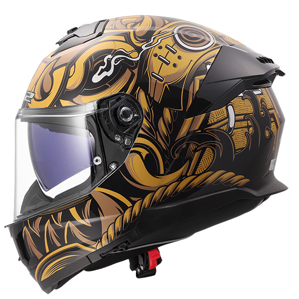 L 新品未使用　ポリヘル　ハーフ　ショーティ　ゴールドファイヤー バイク用ヘルメット（色：ゴールド系）｜バイク｜車、バイク、自転車