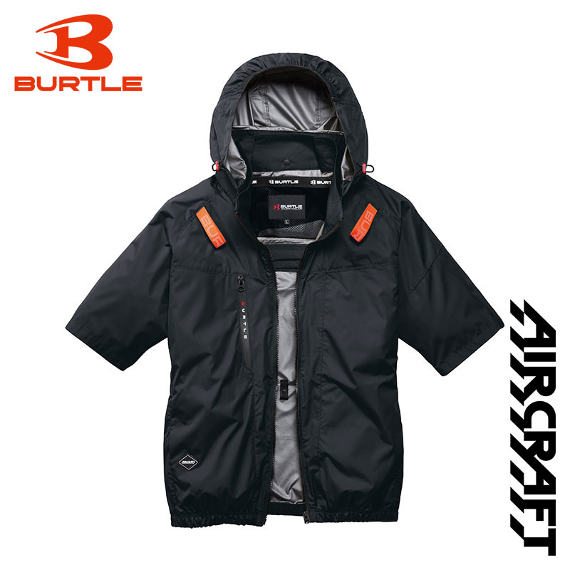 BURTLE（バートル） (あすつく) :AC半袖ブルゾン 35 ブラック L サイド