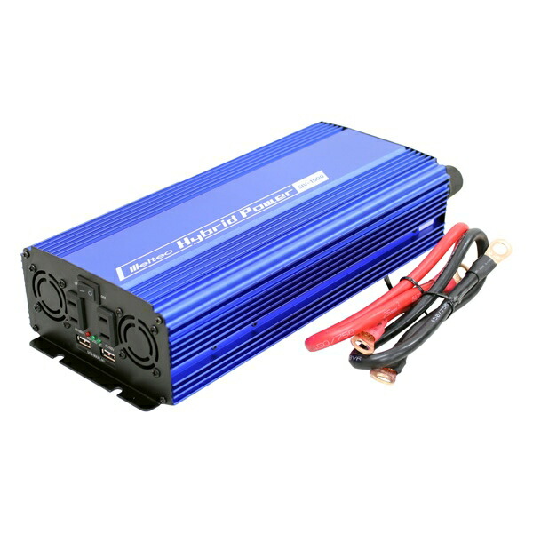 Meltec(メルテック):USB\u0026コンセント 静音タイプ 1500W DC12V用 AC100V・USBポート SIV-1500