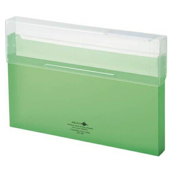 LIHIT LAB.(リヒトラブ):AQUA DROPs コングレスケース A4判 黄緑 A-5024-6 事務用品 文房具 筆記具 ファイル