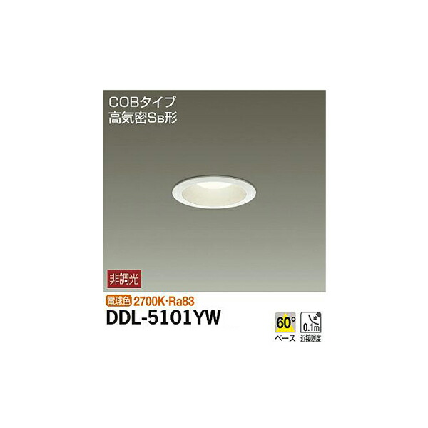 大光電機:ダウンライト(軒下兼用) DDL-5101YW(メーカー直送品)