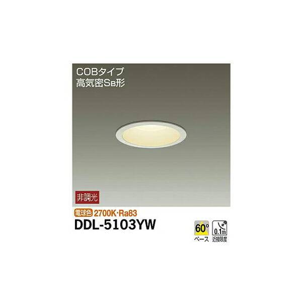 大光電機:ダウンライト (軒下兼用) DDL-5103YW(メーカー直送品) DDL-5103YW