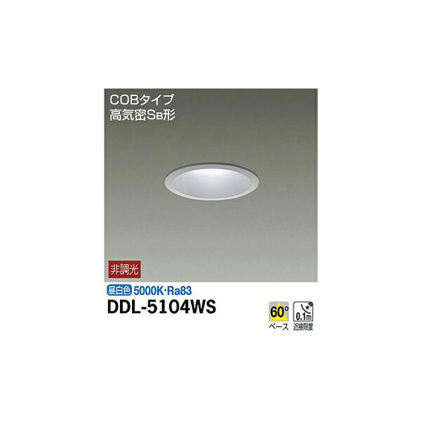 大光電機:ダウンライト(軒下兼用) DDL-5104WS(メーカー直送品)