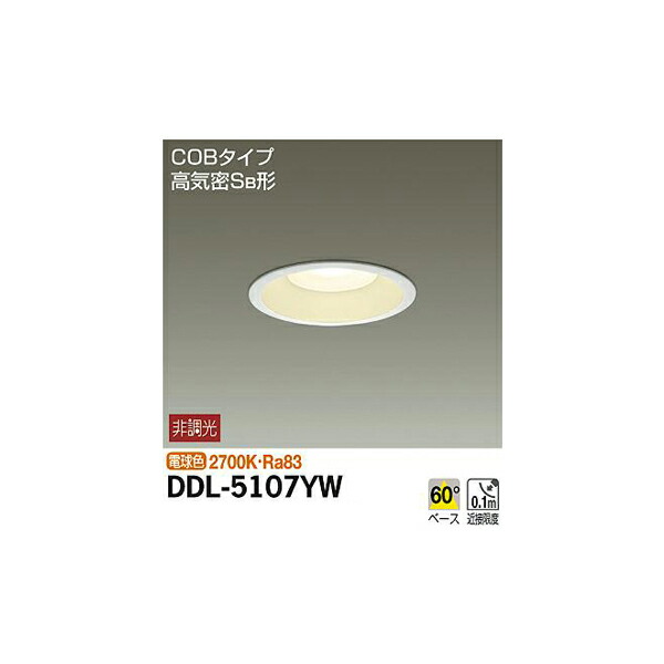 大光電機:ダウンライト (軒下兼用) DDL-5107YW(メーカー直送品) DDL-5107YW