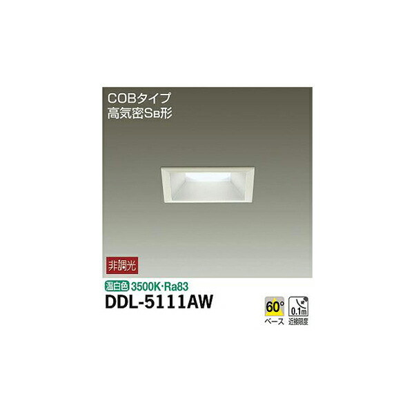 大光電機:ダウンライト(軒下兼用) DDL-5111AW(メーカー直送品)