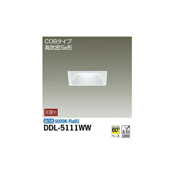 大光電機:ダウンライト(軒下兼用) DDL-5111WW(メーカー直送品)