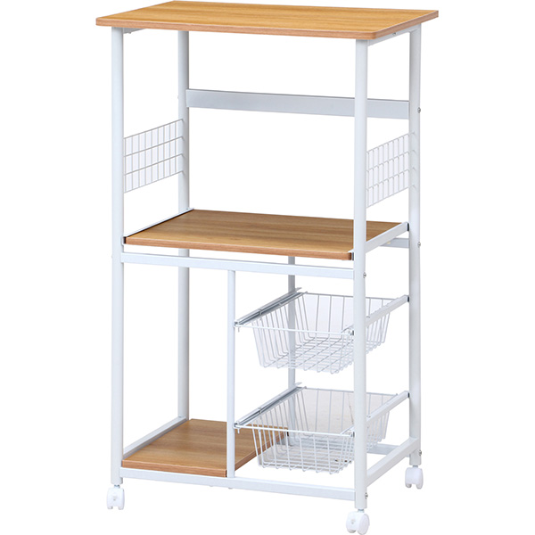 不二貿易:レンジワゴン　FBC-9812　WH/NA 00015422(メーカー直送品)(配送地域制限有) 組立品