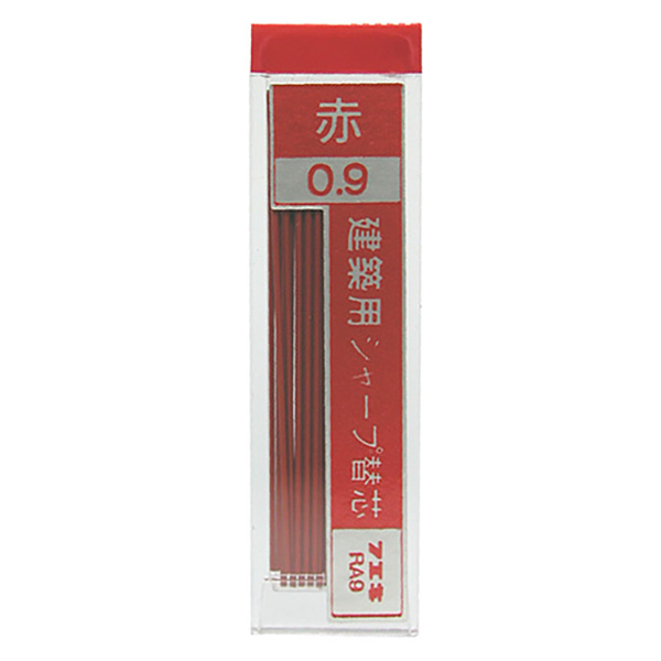 フエキ:シャープ替芯0.9mm 赤 RA9-H 15ホン RA9-H 15ホン 大工道具 墨つけ・基準出し 建築用シャープペン