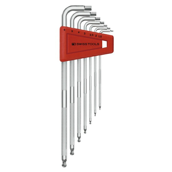 PB SWISS TOOLS（PBスイスツールズ） 3212.LH-6 ローレット入六角レンチセット （パックナシ） 3212LH-6