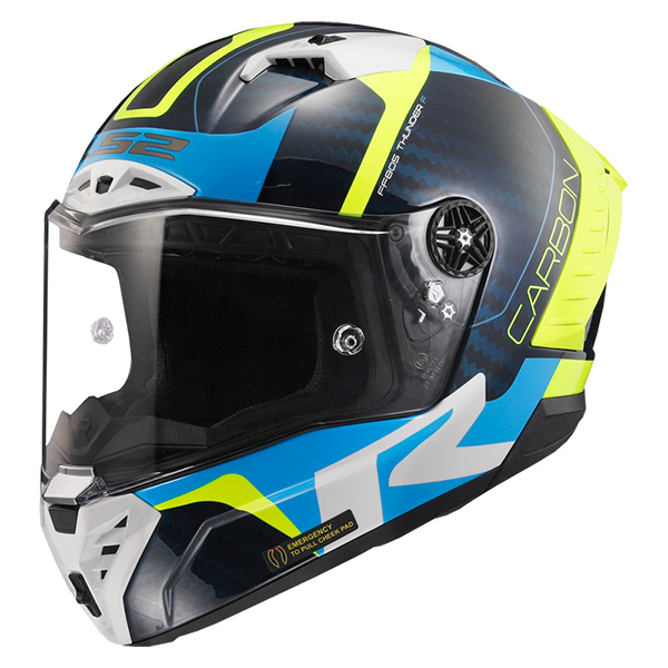 ＼ポイント5倍！2/25まで／LS2 HELMETS:【国内正規品】THUNDER C GP BLUE CARBON YELLOW Mサイズ 108059026M