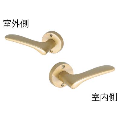 60mm Jレバー (20番)シリーズ 空錠・丸座 サテンゴールド バックセット