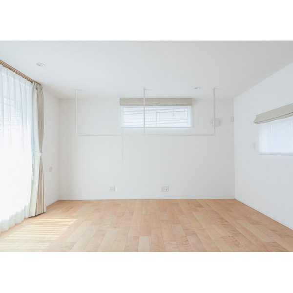 森田アルミ工業(morita):天井付け物干し kacu ホワイト E字Lサイズ KAC289E-WH 室内物干 部屋干し インテリア オシャレ
