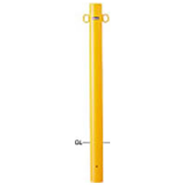 【メーカー直送】サンポール サンバリカー （ピラー）スチール製φ76.3 固定式・両フック 黄色 FPA-8U-F11（Y）