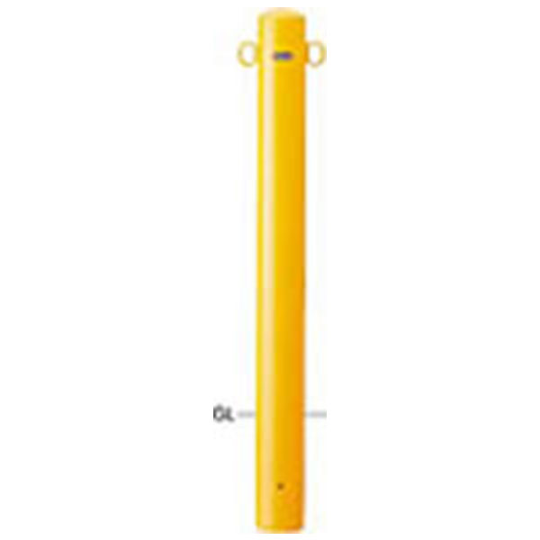 【メーカー直送】サンポール サンバリカー （ピラー）スチール製φ101.6 固定式・両フック 黄色 FPA-11U-F11（Y）