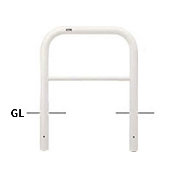 【メーカー直送】サンポール サンバリカー（アーチ）スチール製φ60.5 横バー付 固定式 白色 FAH-7U7-650（W）
