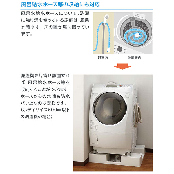テクノテック:かさ上げ防水パン イージーパン アイボリーホワイト TPD750-CW1(メーカー直送品)(地域制限有) 洗濯機 かさ上げ工事 排水_3