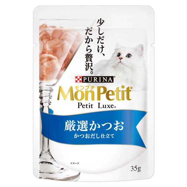 ネスレ日本:モンプチ プチリュクスパウチ 厳選かつお かつおだし仕立て 35g 4902201210409 猫 フード ウェット パウチ レトルト