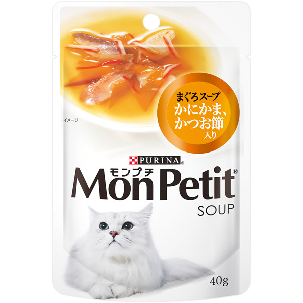 ネスレ日本:モンプチスープパウチ まぐろスープ かにかま かつお節入り 40g 4902206202829 猫 フード ウェット パウチ レトルト