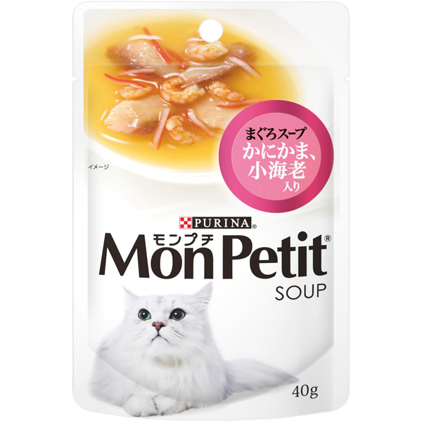 ネスレ日本:モンプチスープパウチ まぐろスープ かにかま 小海老入り 40g 4902206202836 猫 フード ウェット パウチ レトルト