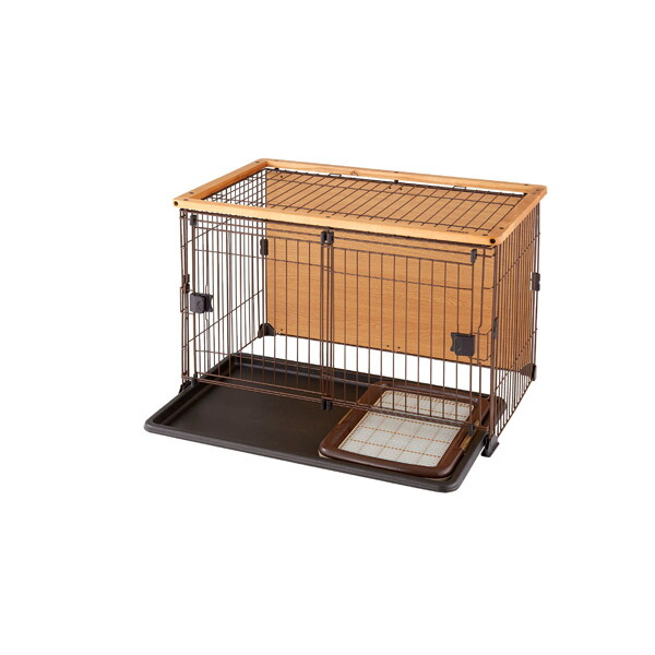 ボンビアルコン:ダブルワンサークル S 4977082767304 犬 サークル ケージ ワイヤー 木 木目 トレー 引き出し 犬 サークル ケージ