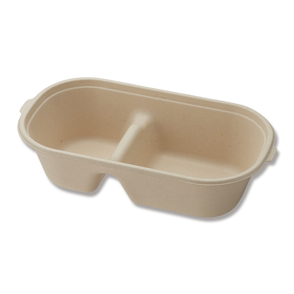 HEIKO(ヘイコー):食品容器　エコバンブー　コンテナ　2仕切り　LZ-SB01 004491023 弁当箱 業務 使い捨て 食品容器 環境 資材