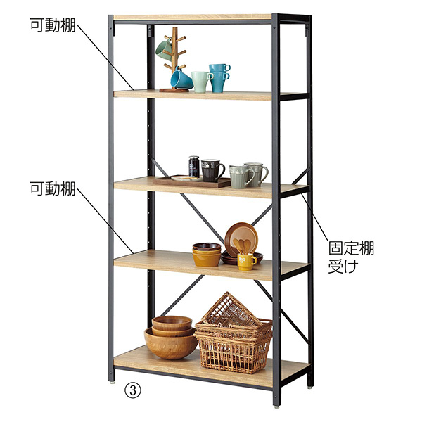 ストア・エキスプレス:Lアングルシェルフ H180cm W120cm 61-779-11-3(メーカー直送品) 店舗用品 ＤＩＹ 棚 ラック 収納