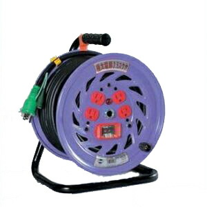 日動工業:電工ドラム ND-EB34F アースチェッカー、ELB E付30A30m NDEB34F 極太(3.5mm2)電線仕様ドラム 30m