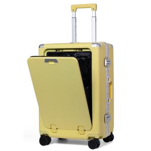 Proevo スーツケース キャリーケース フロントオープン フレーム Mサイズ 受託手荷物 TSA...