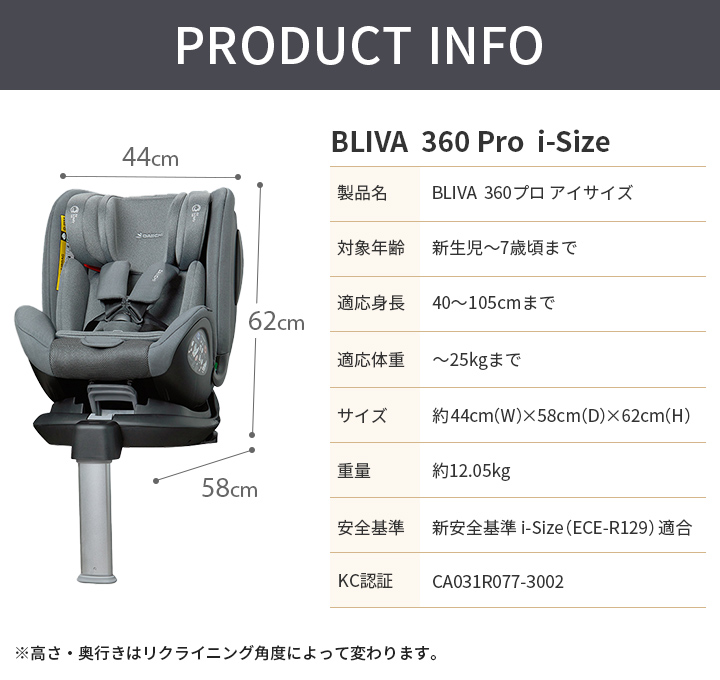 チャイルドシート ISOFIX 新生児 0歳 リクライニング ベビー サポートレッグ 出産準備 回転式 安全基準 R129 i-Size 適合  DAIICHI BLIVA 360 Pro i-Size : dic4 : Cocotte babyプレイマット - 通販 - Yahoo!ショッピング