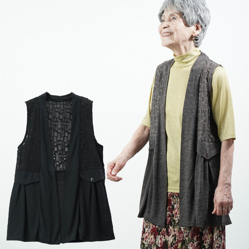 シニアファッション 80代 70代 60代 高齢者 婦人服 カットソー レディース シニア 服 おばあちゃん 母 誕生日 プレゼント 日本製 ストライプふくれジャカード シニアファッション 80代 70代 60代 レディース ベスト シニア
