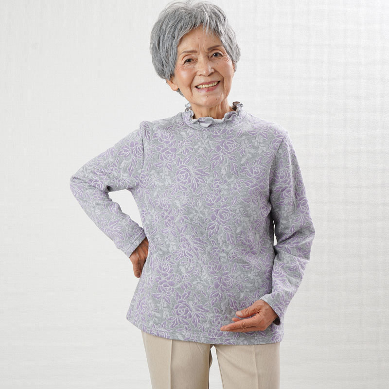 長袖カットソー セーター ハイネック 春秋服 花柄刺繍 お母さん シニア 高齢者 アウター おしゃれ エスニック プルオーバー 婦人服 cjs-ft6-ic-281_5.jpg