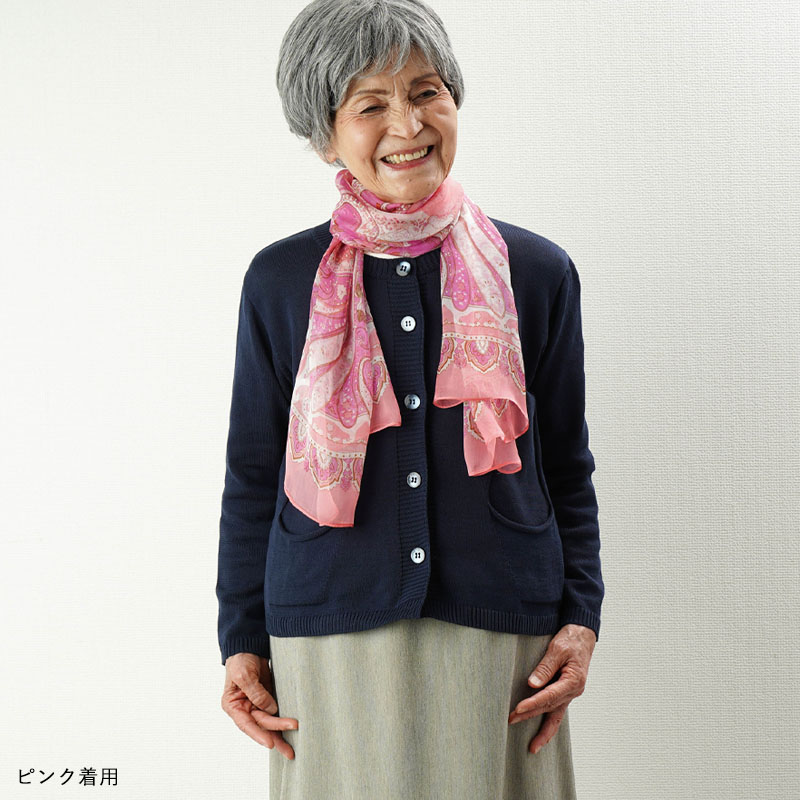 ストール 大判 シルク100% ペイズリー柄 春夏 シニアファッション 70代 80代  婦人 レディース おばあちゃん服 母の日 プレゼント｜cocowaku｜02