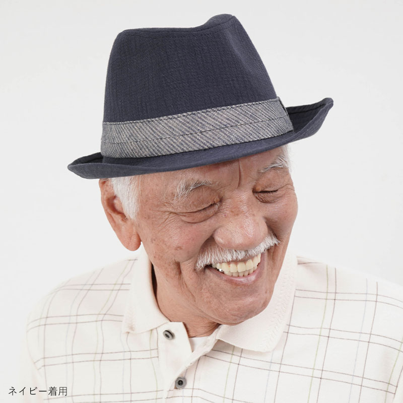 帽子 紳士 50代 60代 70代 シニア メンズ おしゃれ 高齢者 おじいちゃん 父の日 プレゼント 男性 ファッション 綿麻ガーゼ ハイバックハット｜cocowaku｜03