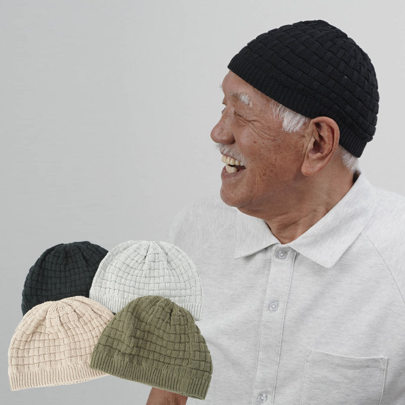 ニット帽のおじさん シニア 帽子 50代 60代 70代 メンズ おしゃれ 紳士 高齢者