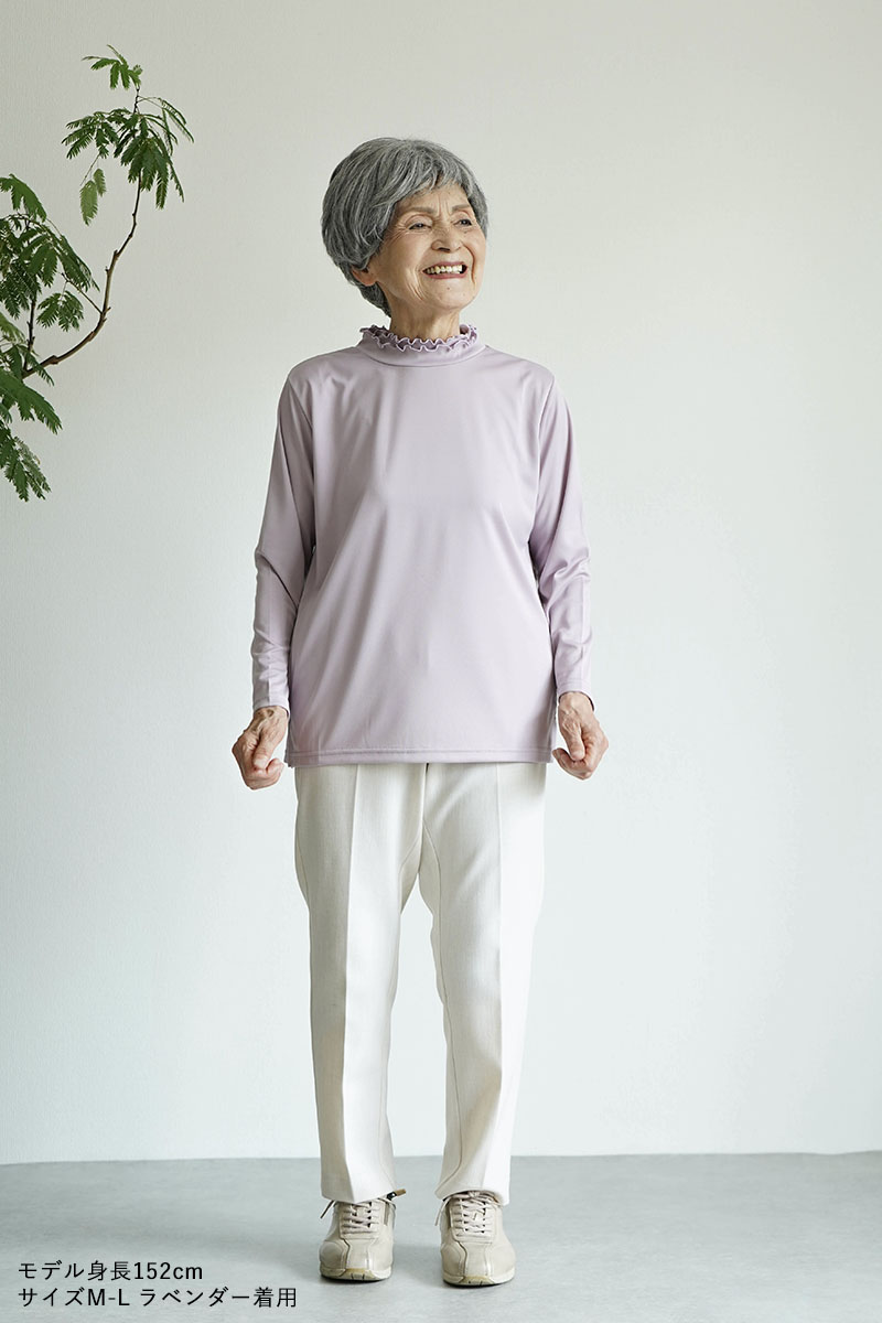 シニア服 80代 70代  60代 レディース 婦人服 高齢者 母の日 おばあちゃん 日本製 幾何柄メロー七分袖カットソー 誕生日 プレゼント 誕生日 プレゼント シニア 服 カーディガン 80代 祖母 70代 60代