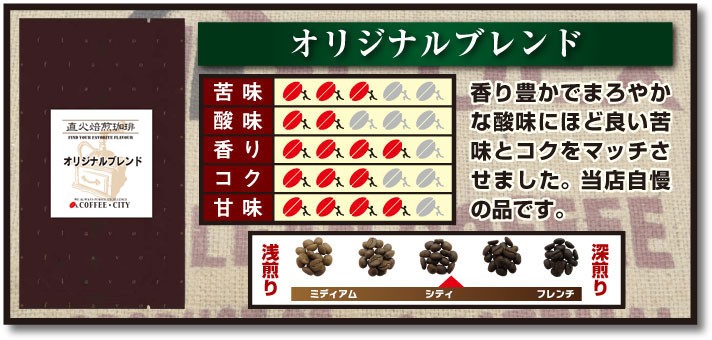 オリジナルブレンド 100g 焙煎コーヒー豆 送料無料 ゆうパケット発送※日時指定できません :b10009:珈琲豆専門店コーヒーシティ - 通販 -  Yahoo!ショッピング