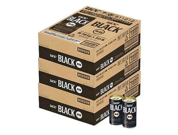 【毎日お得】UCC BLACK無糖 缶 185g ×90本 (30本×3箱) 爆買