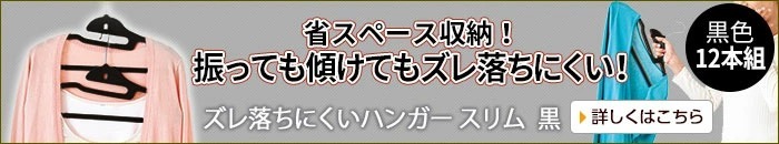 ズレ落ちにくいハンガー スリム 12本組 黒