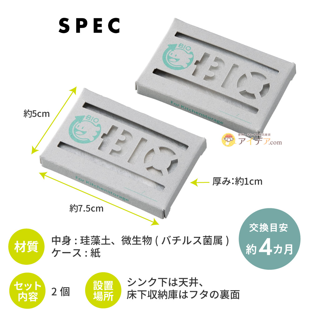 パワーバイオシンク下のカビきれい:スペック