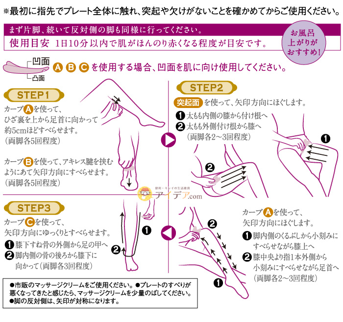 かっさボディプレート:ご使用方法