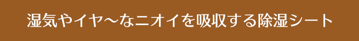 湿気やイヤ〜なニオイを吸収する除湿シート