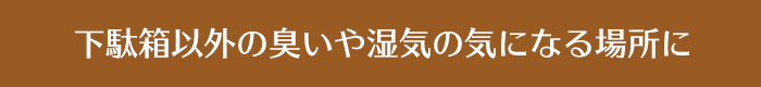 下駄箱以外の臭いや湿気の気になる場所に